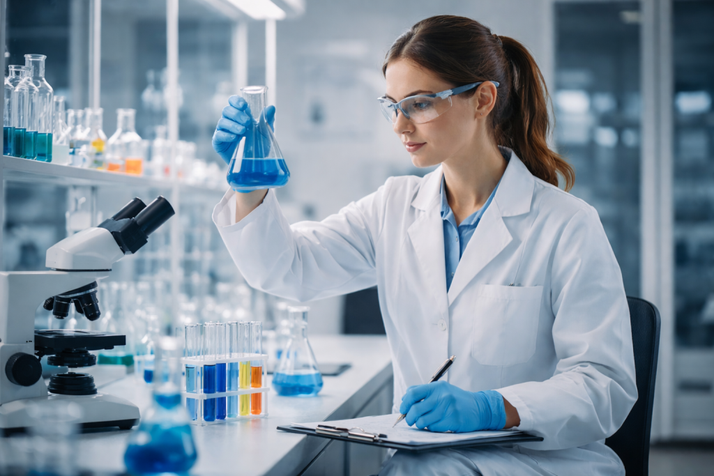 scientific focus in the lab